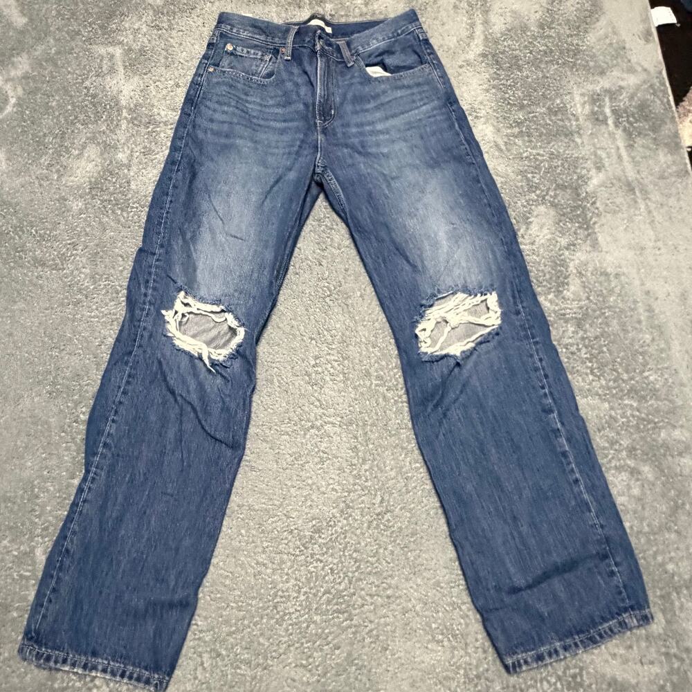 Levi’s Low Pro Straight Jeans Womens 30 (33x31) Relaxed Distressed Blue